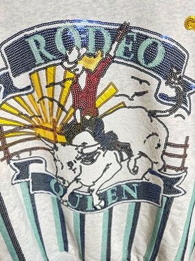 QUEEN OF SPARKLES Rodeo Pink Label Embellished Graphic Sweatshirt